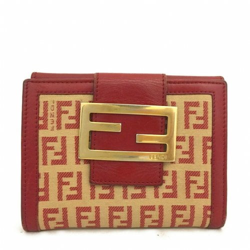 Pre-owned Fendi Cloth Wallet In Red