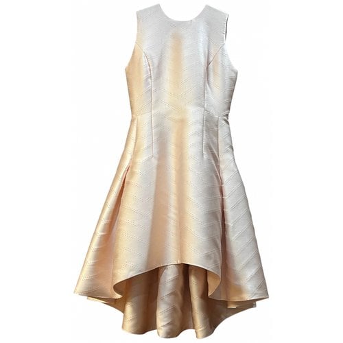 Pre-owned Alexis Mid-length Dress In Beige