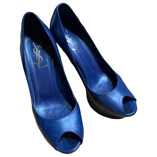 Pre-owned Saint Laurent Heels In Blue