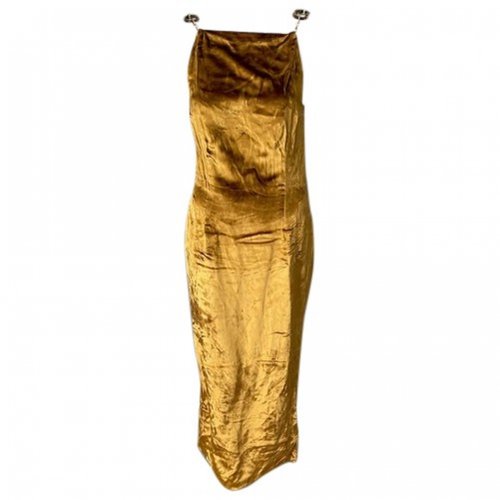 Pre-owned Cult Gaia Velvet Mini Dress In Gold