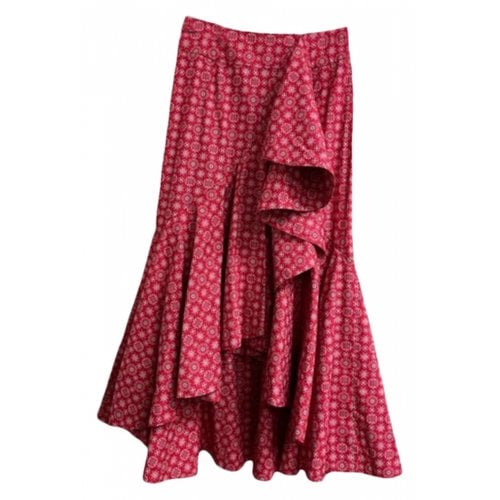 Pre-owned Petersyn Maxi Skirt In Red