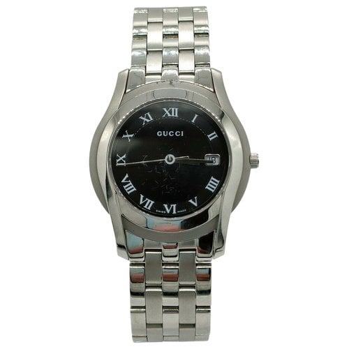 Pre-owned Gucci Silver Watch In Black