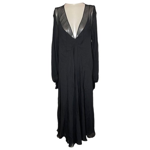 Pre-owned Khaite Silk Mid-length Dress In Black