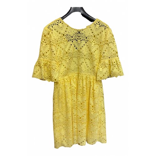 Pre-owned Perseverance Lace Mini Dress In Yellow