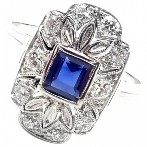 Pre-owned Tiffany & Co Platinum Ring In Blue