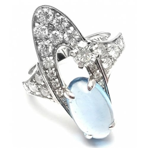 Pre-owned Bvlgari White Gold Ring In Blue