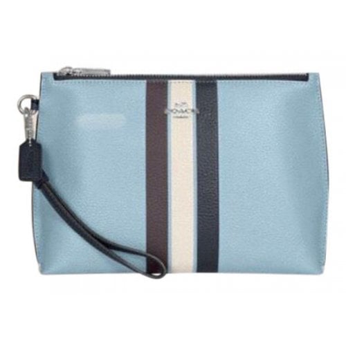 Pre-owned Coach Leather Clutch Bag In Blue