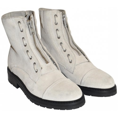 Pre-owned Allsaints Biker Boots In White
