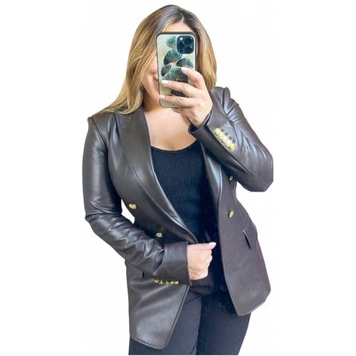 Pre-owned A.l.c Leather Biker Jacket In Brown