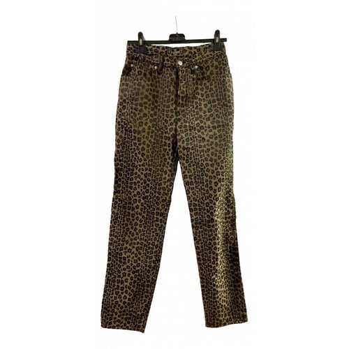 Pre-owned Fendi Trousers In Gold