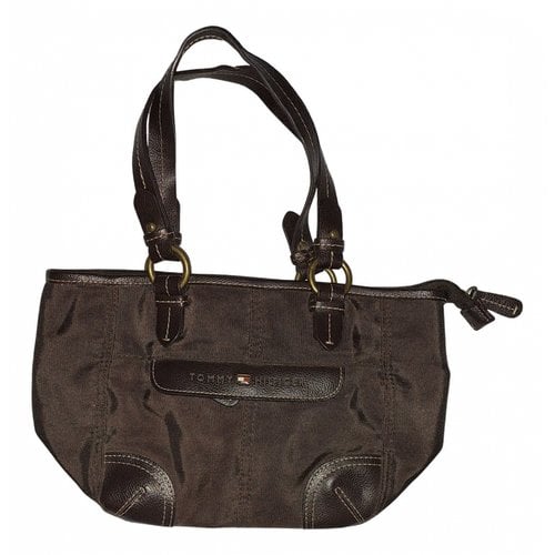 Pre-owned Tommy Hilfiger Cloth Handbag In Brown