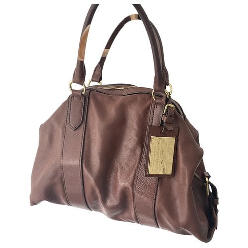 Pre-owned Ralph Lauren Leather Handbag In Brown