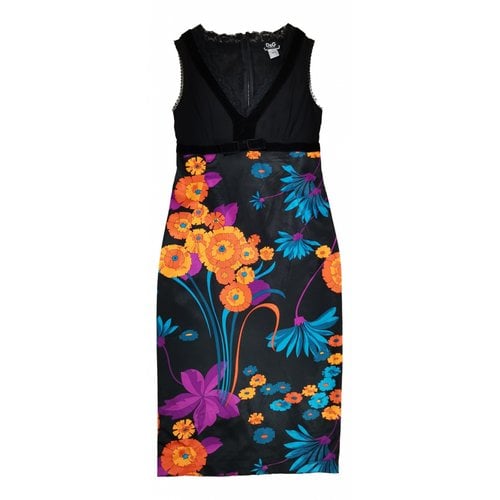 Pre-owned D&g Silk Mid-length Dress In Multicolour