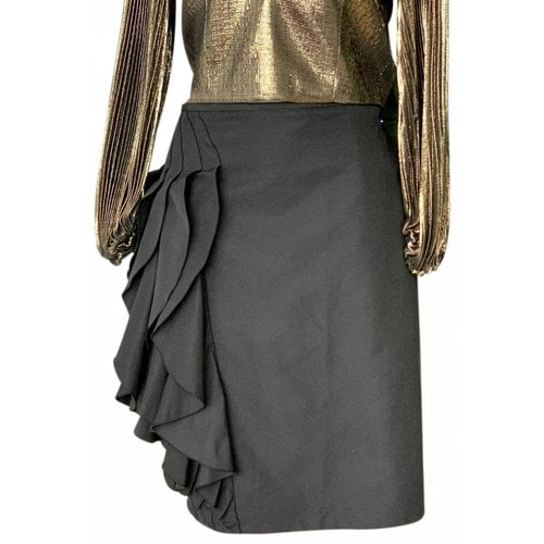Pre-owned Armani Collezioni Silk Mid-length Skirt In Black