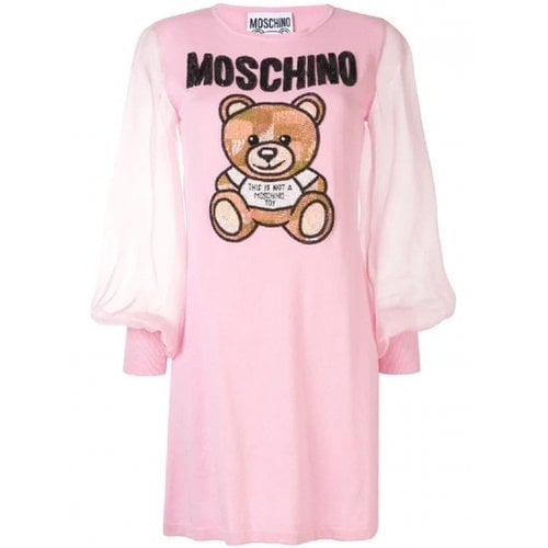 Pre-owned Moschino Glitter Mid-length Dress In Pink