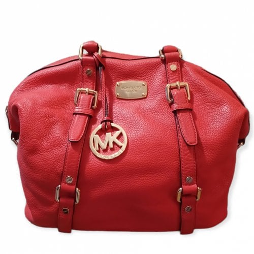 Pre-owned Michael Kors Leather Satchel In Red