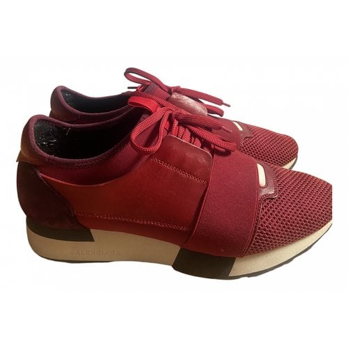 Pre-owned Balenciaga Race Trainers In Red