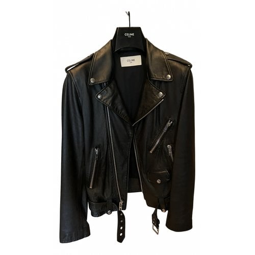 Pre-owned Celine Leather Jacket In Black