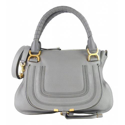 Pre-owned Chloé Marcie Leather Satchel In Grey