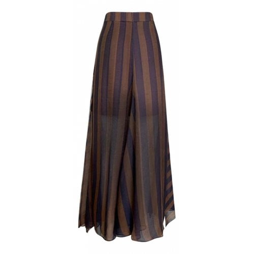 Pre-owned Brunello Cucinelli Silk Maxi Skirt In Brown