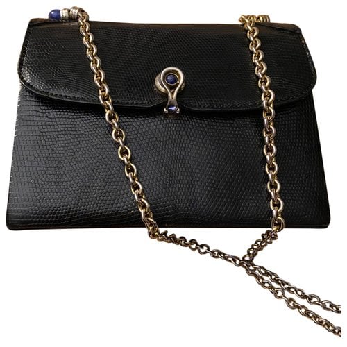 Pre-owned Gucci Dionysus Chain Wallet Exotic Leathers Crossbody Bag In Black