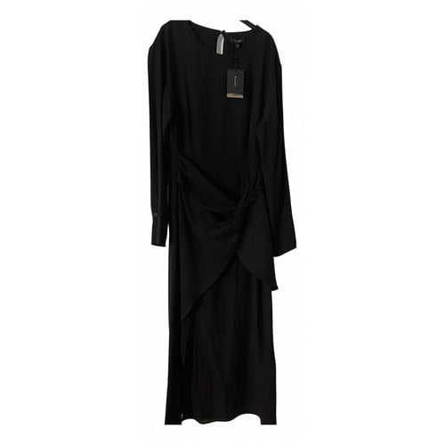 Pre-owned Massimo Dutti Maxi Dress In Black
