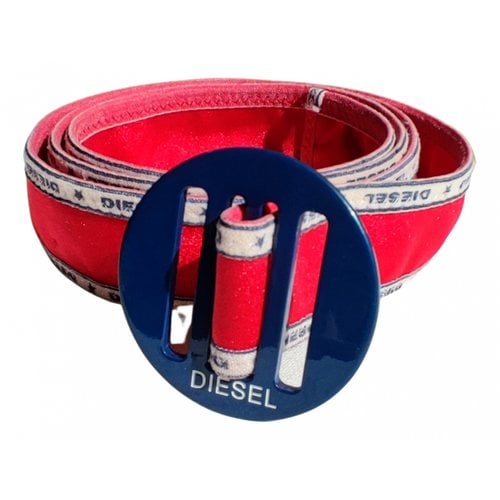 Pre-owned Diesel Cloth Belt In Red