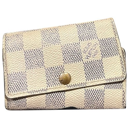 Pre-owned Louis Vuitton Key Pouch Leather Small Bag In White