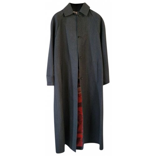 Pre-owned Ferragamo Coat In Grey