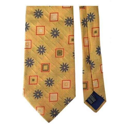 Pre-owned Courrã¨ges Silk Tie In Yellow