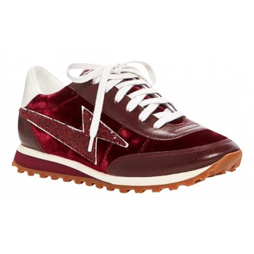 Pre-owned Marc Jacobs Leather Trainers In Burgundy