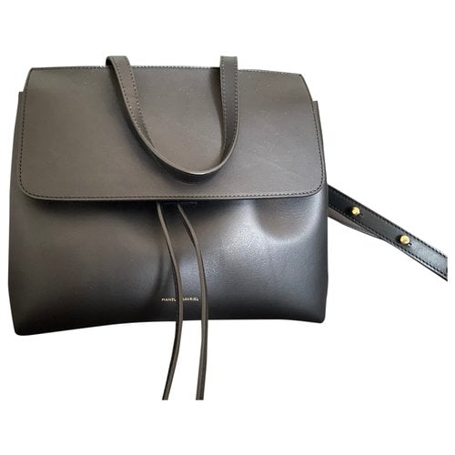 Pre-owned Mansur Gavriel Lady Leather Crossbody Bag In Black