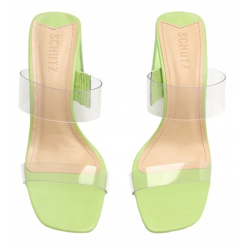 Pre-owned Schutz Leather Sandals In Green