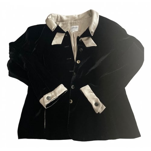 Pre-owned Armani Collezioni Velvet Jacket In Black