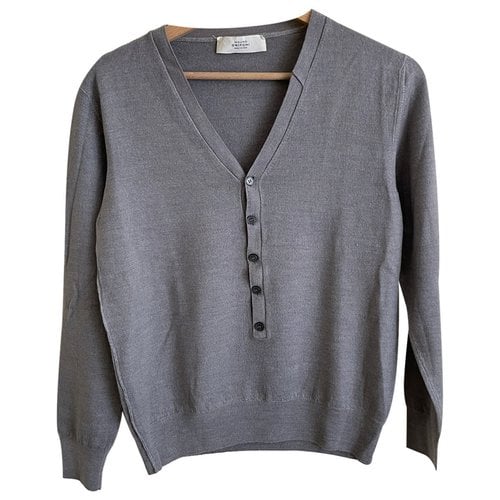 Pre-owned Mauro Grifoni Wool Cardigan In Grey