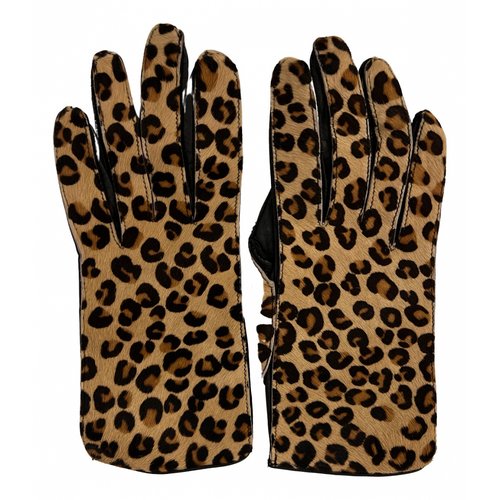 Pre-owned Alaïa Leather Gloves In Brown