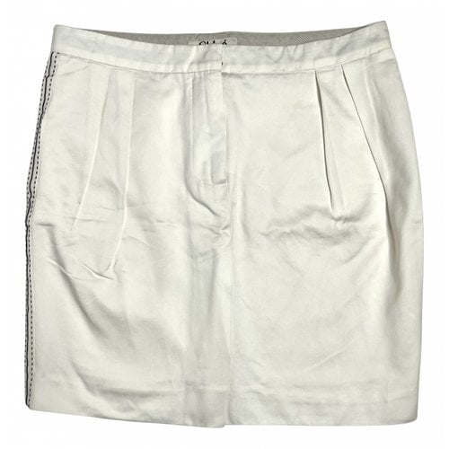Pre-owned Chloé Mini Skirt In Ecru