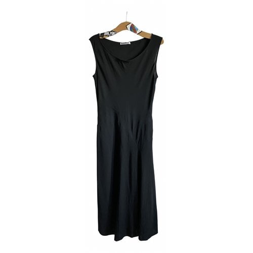 Pre-owned Jil Sander Linen Maxi Dress In Black