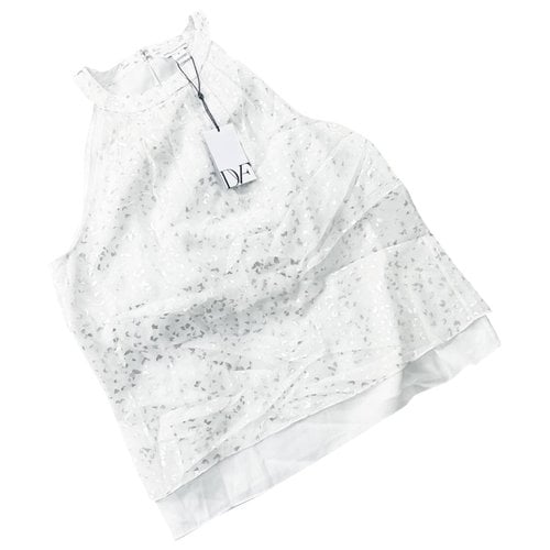 Pre-owned Diane Von Furstenberg Silk Blouse In White