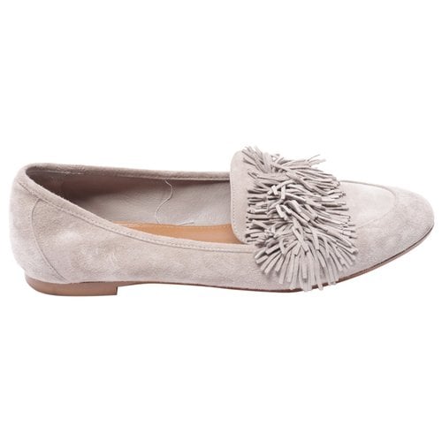 Pre-owned Aquazzura Leather Flats In Grey
