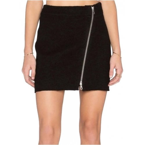 Pre-owned Joie Wool Mini Skirt In Black