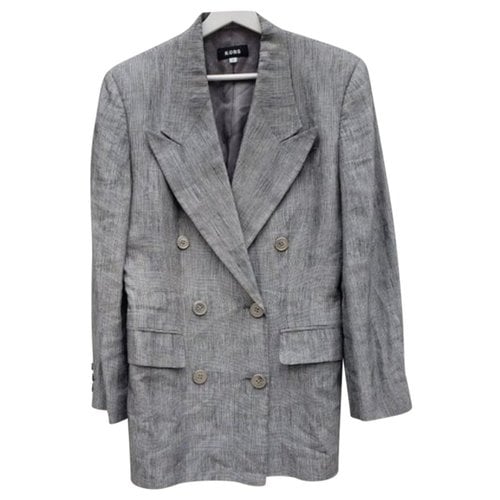 Pre-owned Michael Kors Linen Coat In Grey