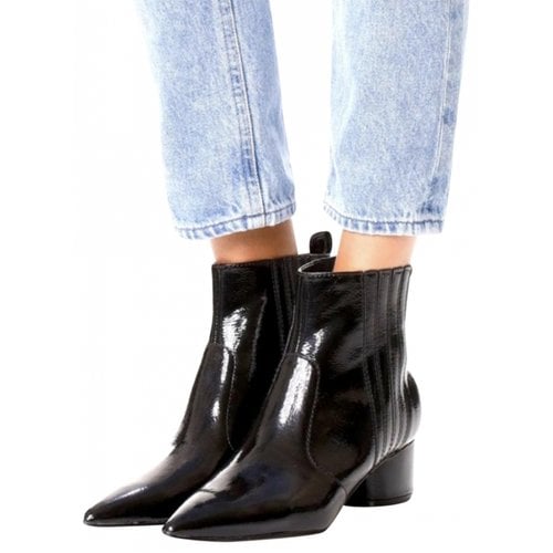 Pre-owned Kendall + Kylie Patent Leather Boots In Black