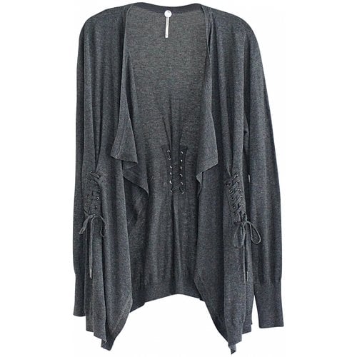Pre-owned Margaret O'leary Chinchilla Cardigan In Grey