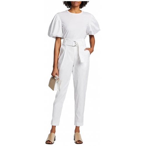 Pre-owned A.l.c Linen Trousers In White