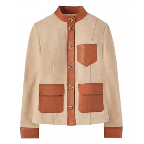 Pre-owned Tory Burch Linen Jacket In Brown
