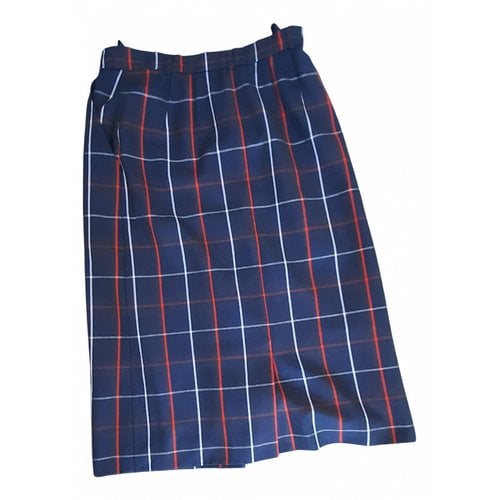 Pre-owned Burberry Wool Mid-length Skirt In Blue
