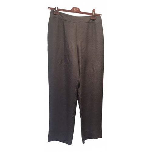 Pre-owned Giorgio Armani Silk Trousers In Brown
