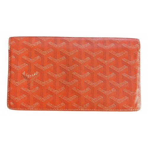Pre-owned Goyard Richelieu Leather Wallet In Orange