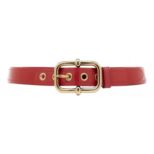 Pre-owned Miu Miu Leather Belt In Red